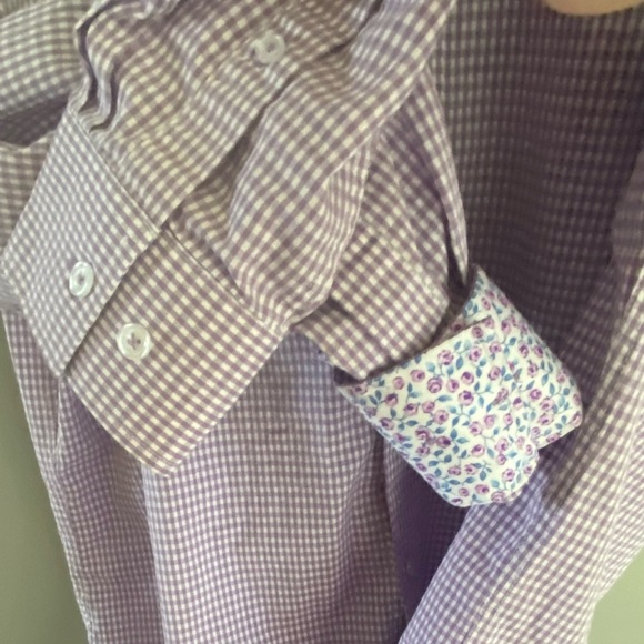 Nick Graham Men's Long Sleeve Purple Check Dress Shirt Size Large 16-16.5, 34-35 - Picture 4 of 7